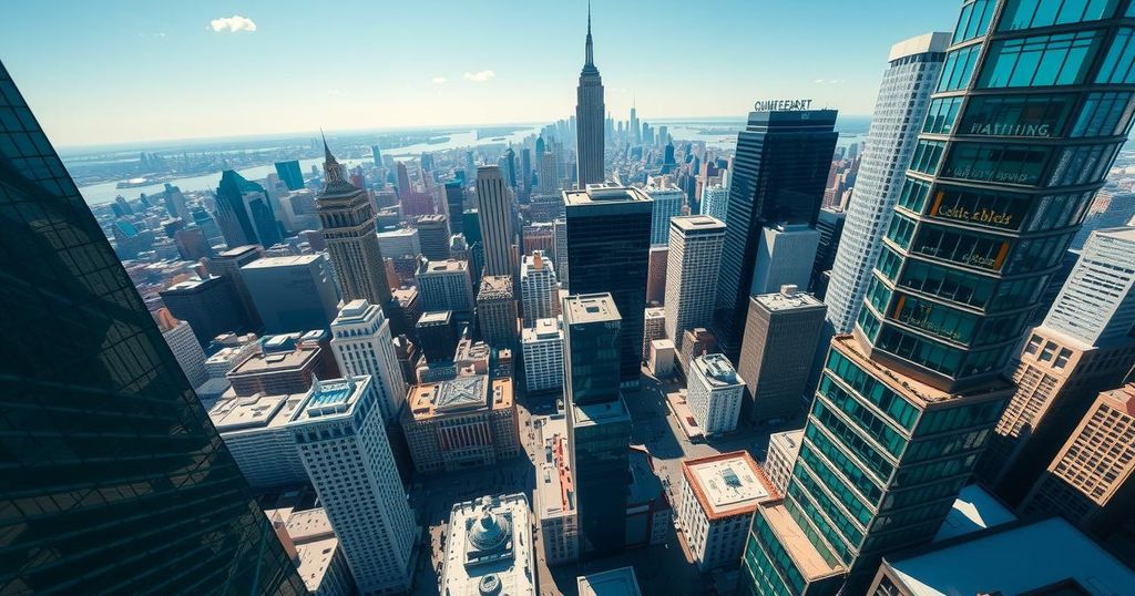 Una città di New York vista dall'alto, con grattacieli e un cielo sereno, rappresenta la corsa per la carica da sindaco.