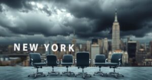 Quattro dipartimenti in crisi a New York, simbolo di tensione politica e responsabilità.